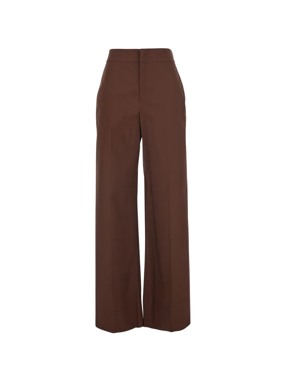 TWINSET wide-leg pressed-crease trousers - Marrone