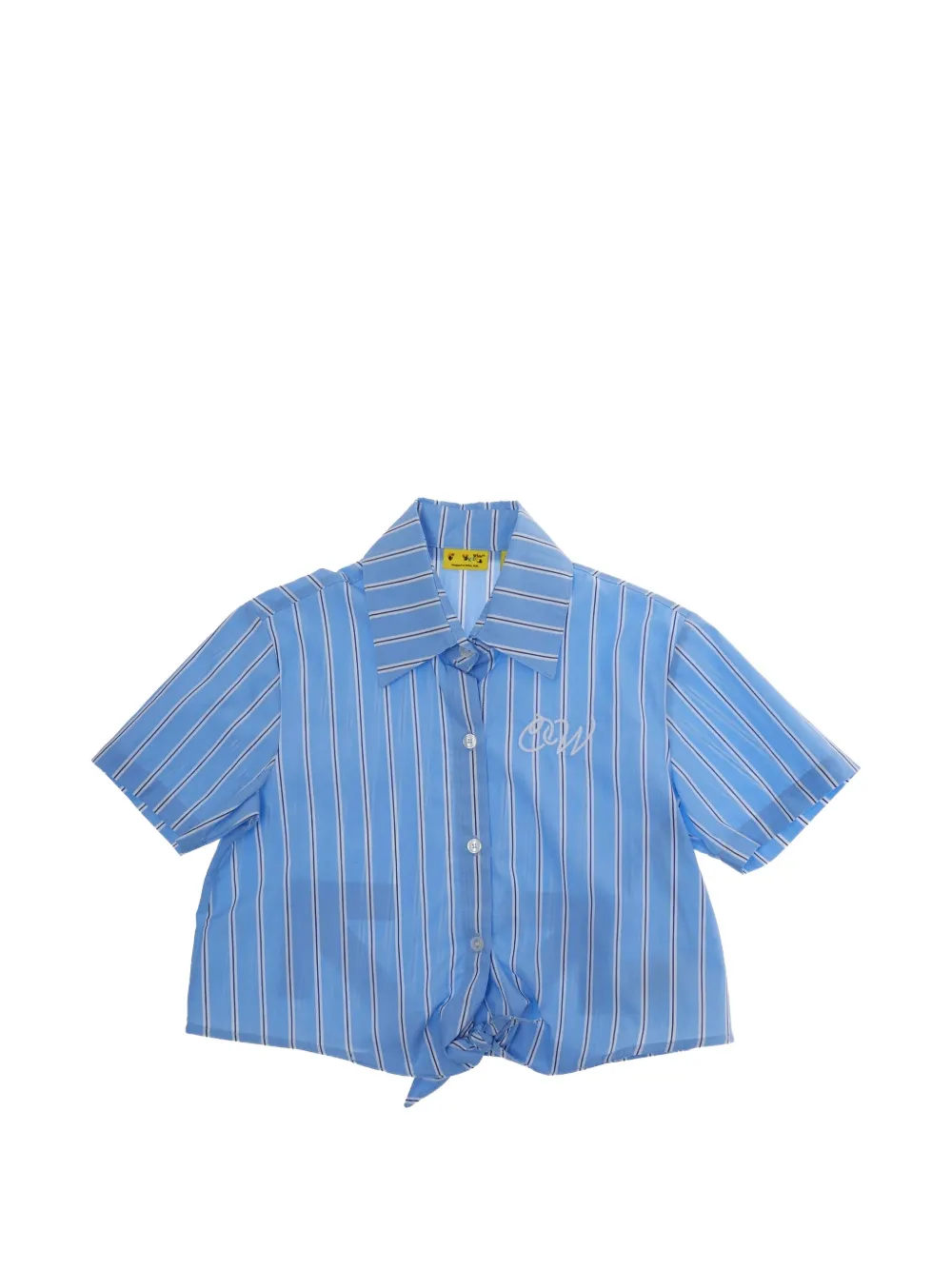 Off-White Kids logo-detail striped shirt - Blu
