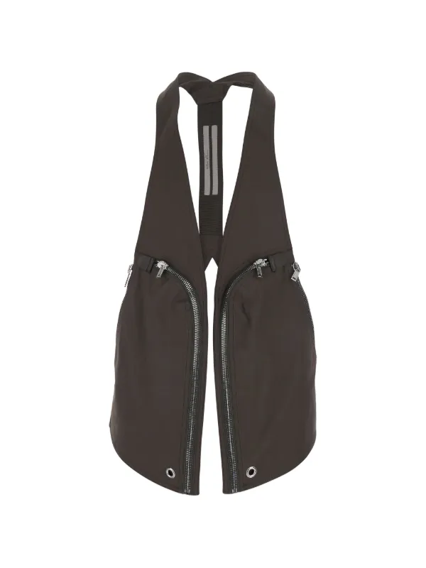 Rick Owens Temple Bauhaus Zip-detail Gilet in Black