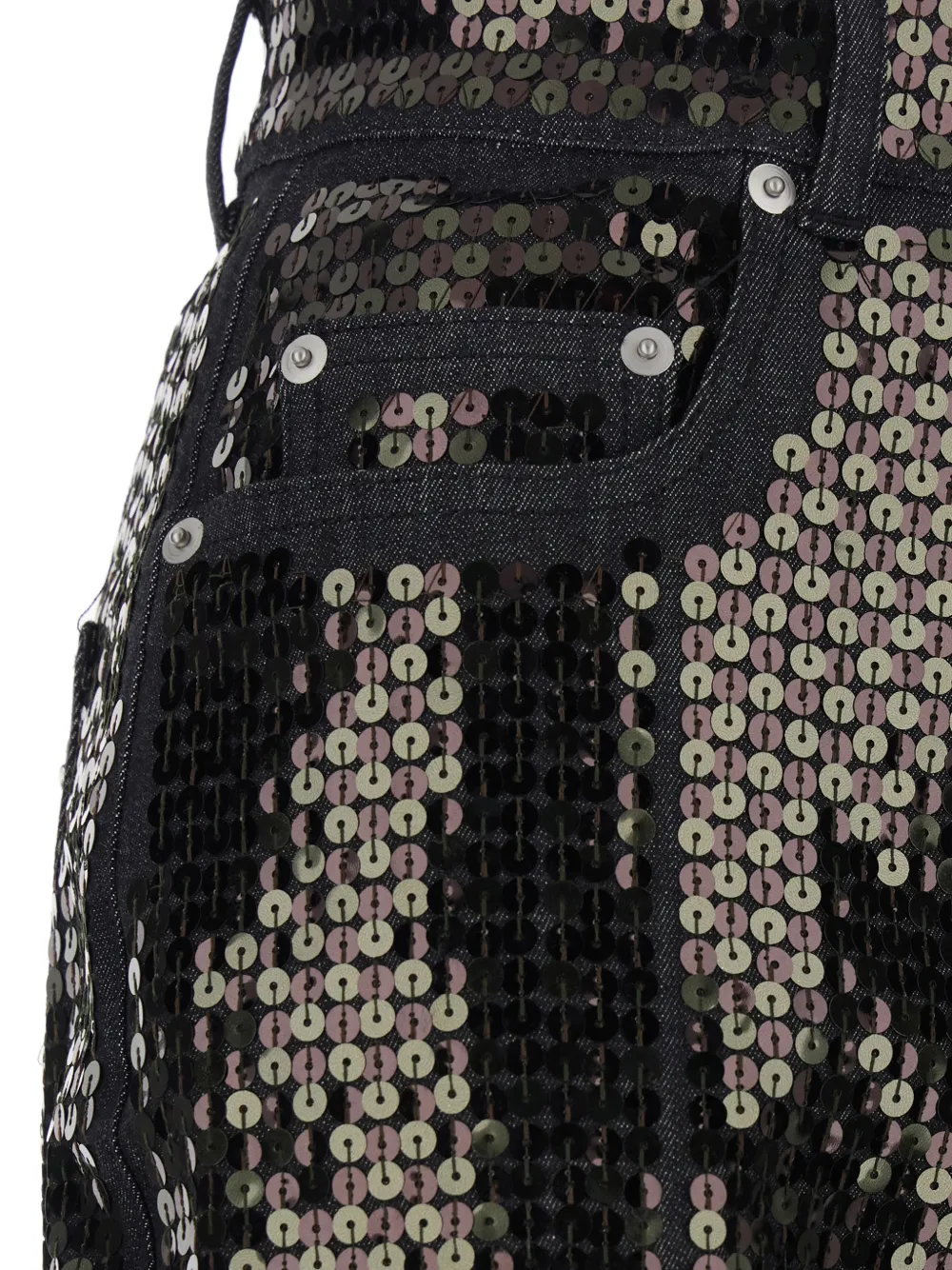  Rick Owens Bolan Sequinned Flared Jeans - Black 