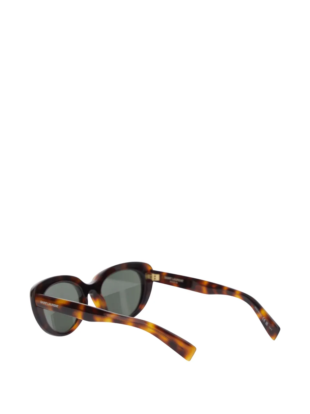 Saint Laurent Eyewear Zonnebril met ovalen montuur Bruin