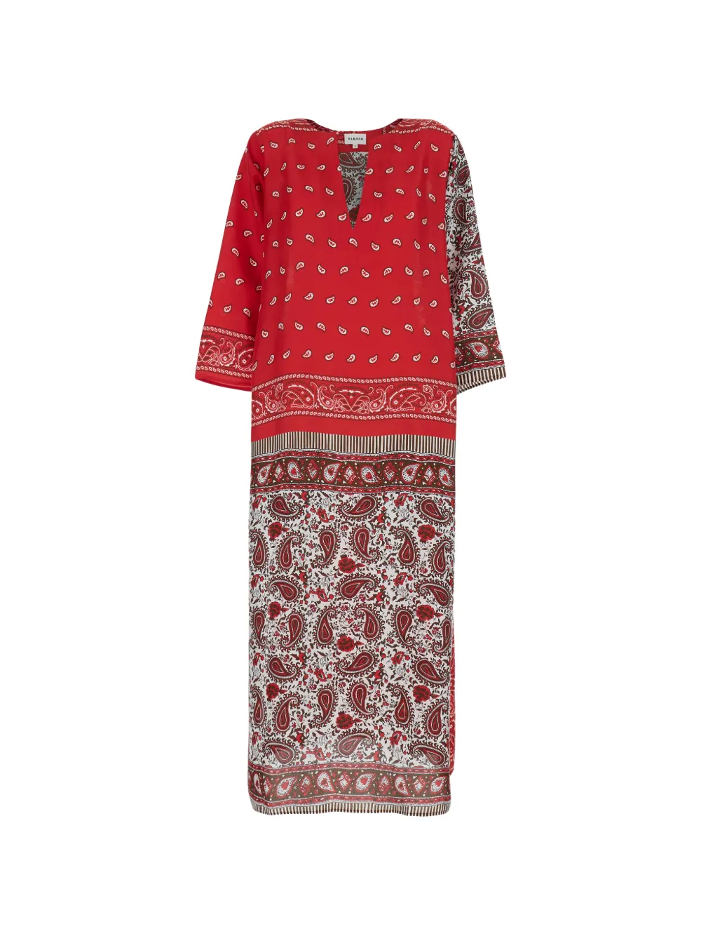 P.A.R.O.S.H. paisley-pattern V-neck midi dress - Rosso
