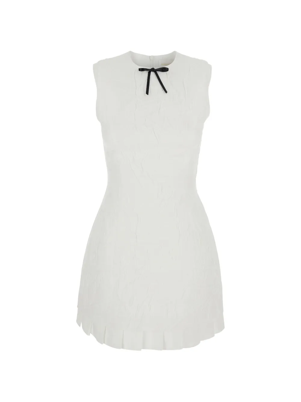 SHUSHU/TONG tie-detail sleeveless pleated mini dress - Bianco