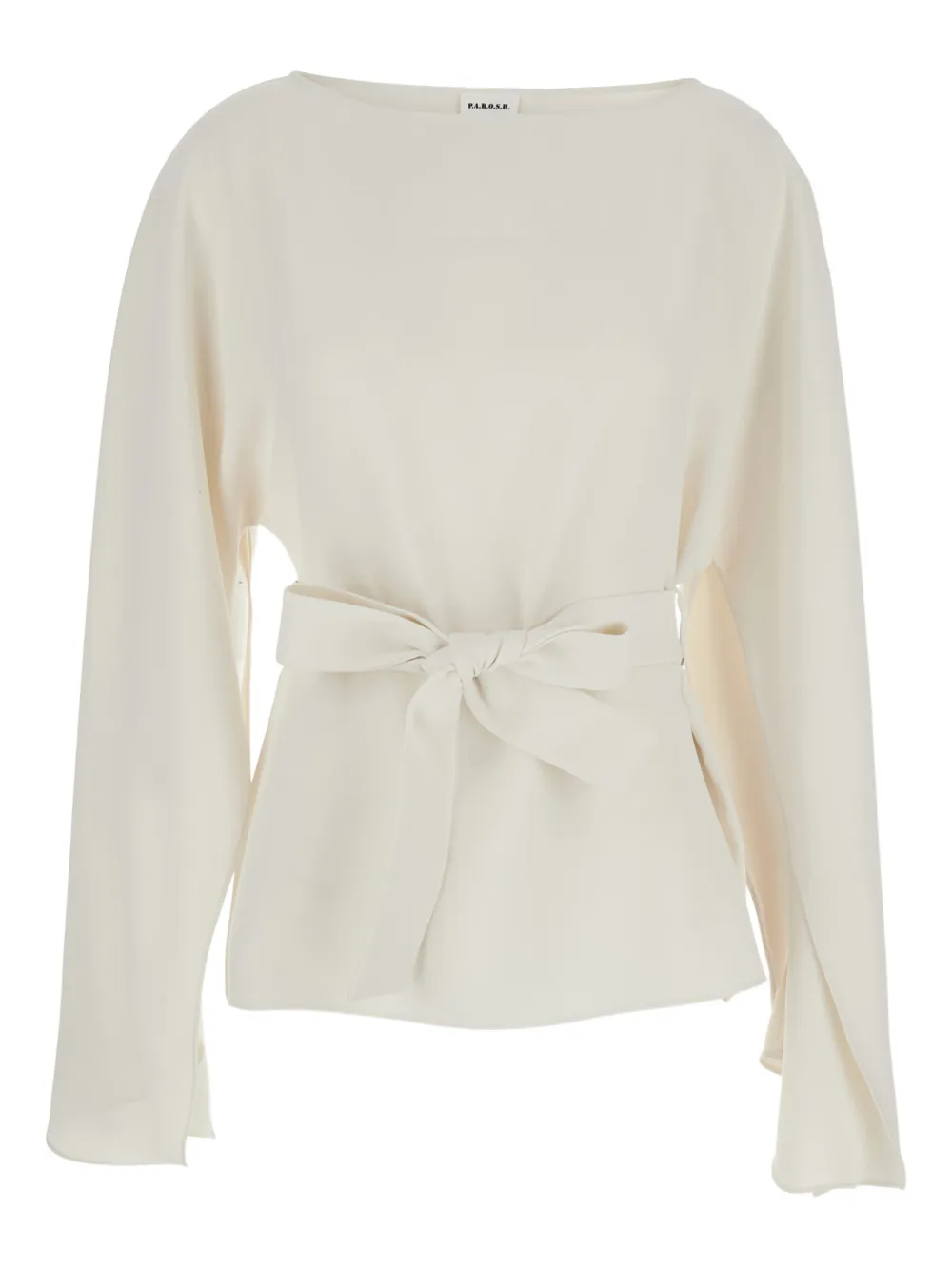 P.A.R.O.S.H. bow-detail long-sleeve blouse - Toni neutri