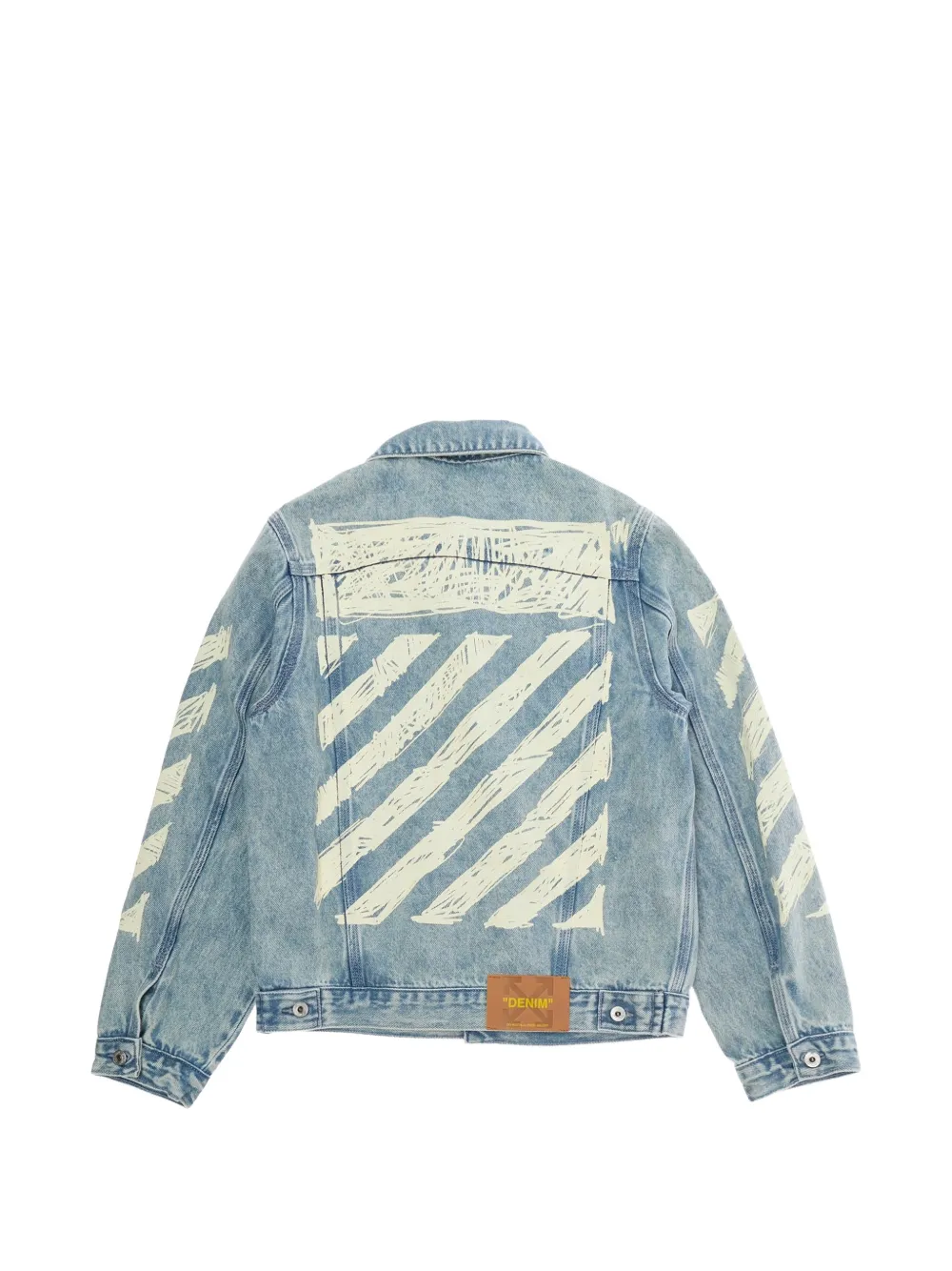 Off-White Kids Diag Sketch denim jack Blauw