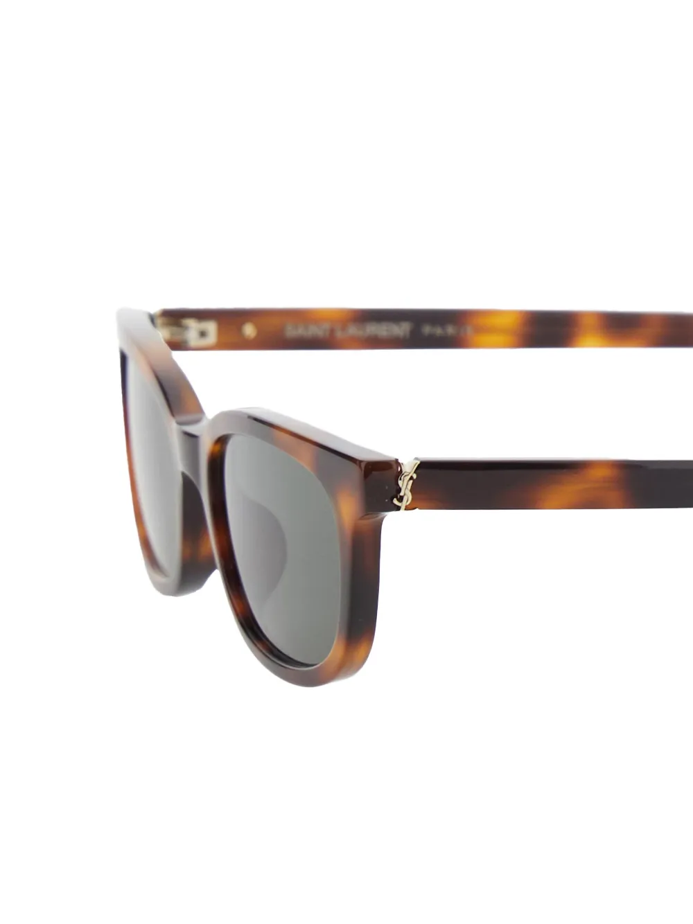 Saint Laurent Eyewear Zonnebril met geometrisch montuur en logo Bruin