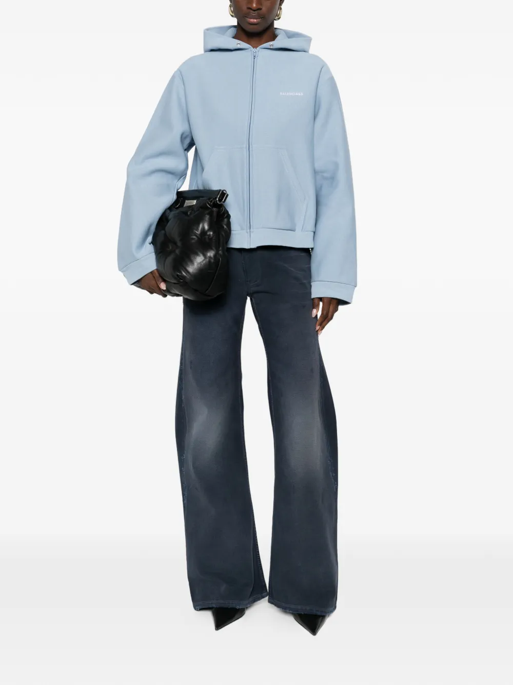 Balenciaga Katoenen hoodie met rits - Blauw