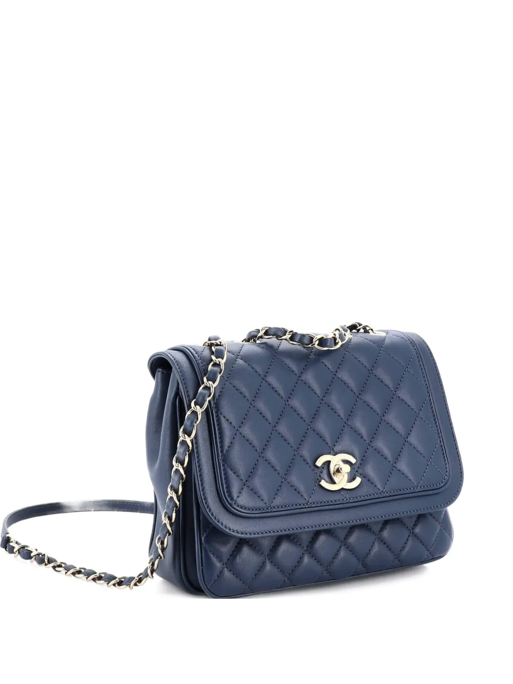 CHANEL Pre-Owned Lovely Day Square Flap Bag Quilted Lambskin Medium crossbody bag - Blu
