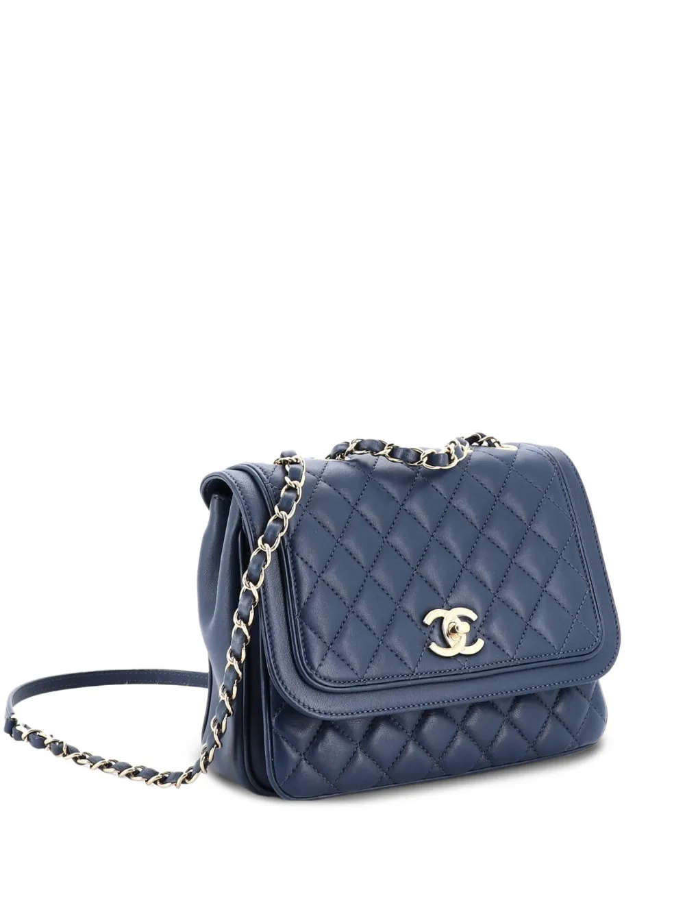 CHANEL Pre-Owned Lovely Day Square Flap Bag Quilted Lambskin Medium crossbody bag - Blu