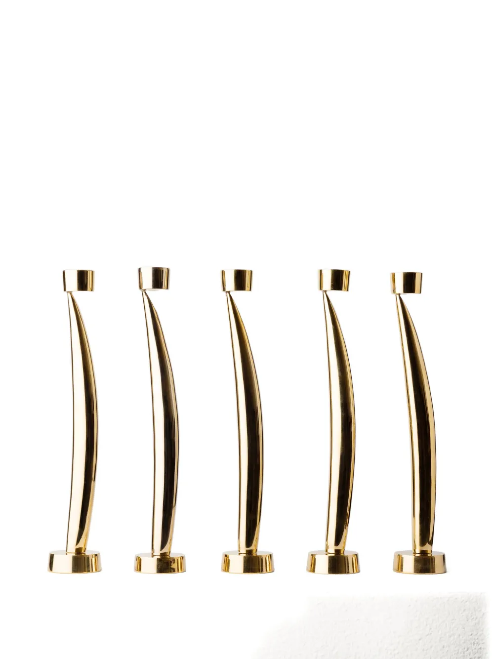 Fourth Street fin candlesticks holders set (set of five) - Oro