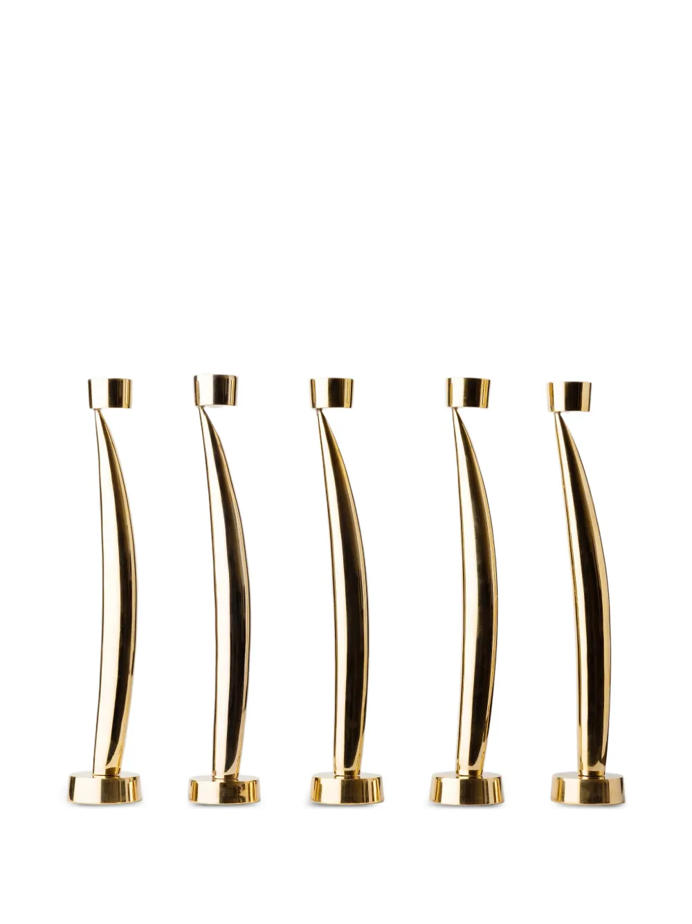 Fourth Street fin candlesticks holders set (set of five) - Oro