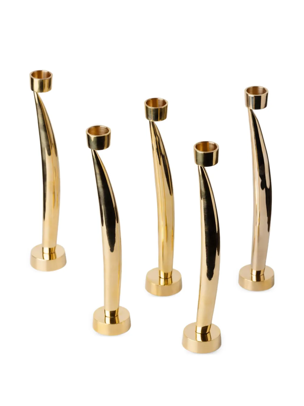  Fourth Street Fin Candlesticks Holders Set (set Of Five) - Gold 