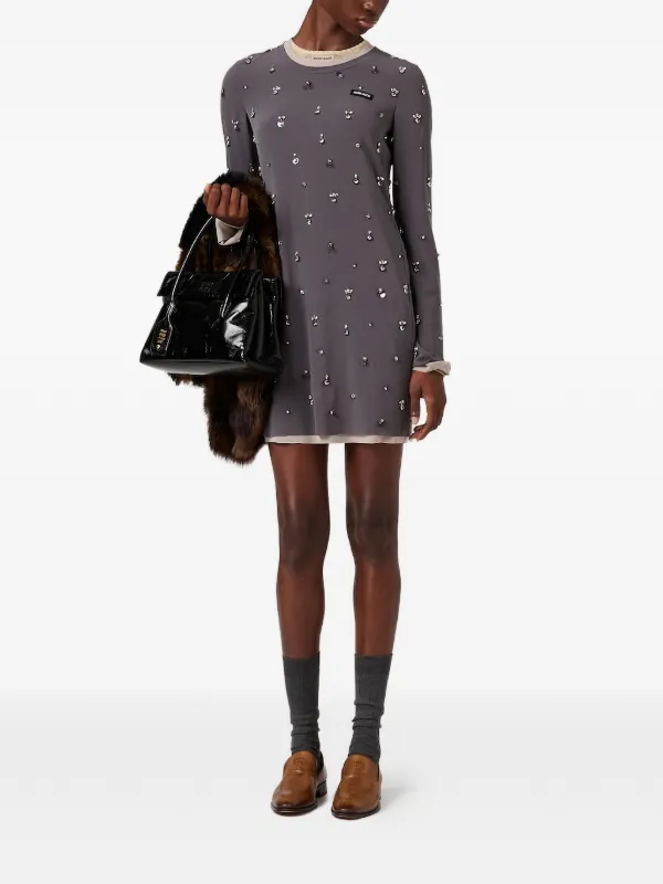 miu miu stretch jersey dress Miu Miu Women's Stretch Jersey Midi Dress - Blue