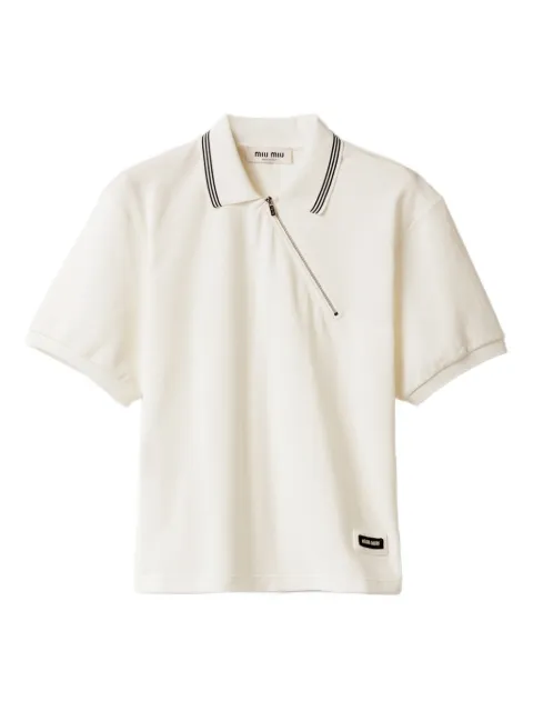 Miu Miu playera tipo polo con ribete de canalé