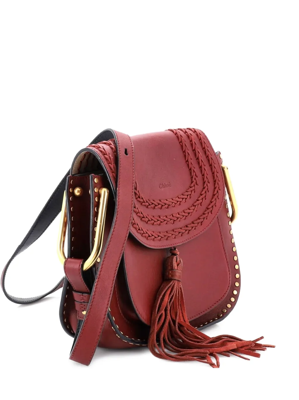 Chloé Pre-Owned Hudson Handbag Whipstitch Leather Medium crossbody bag - Rosso