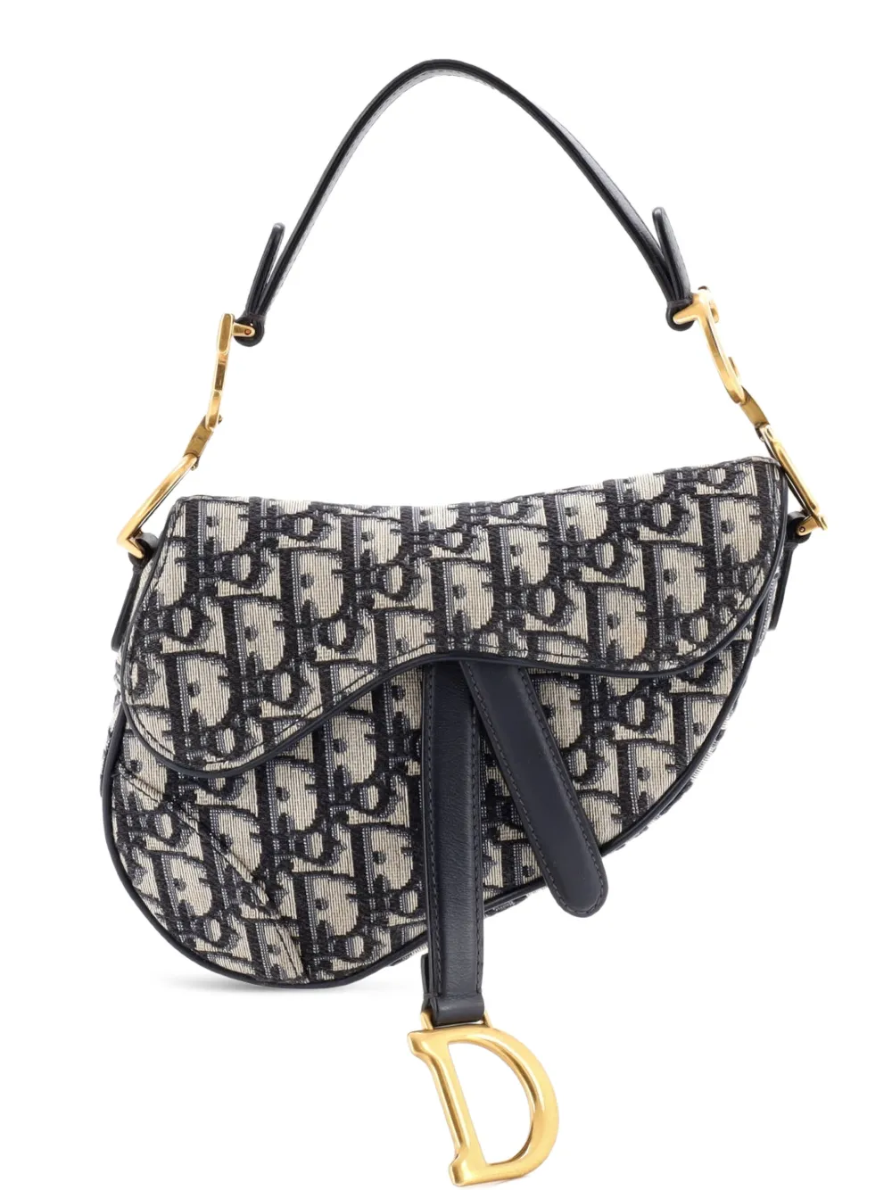 Christian Dior Pre-Owned Saddle Handbag Oblique Canvas Mini shoulder bag - Blu