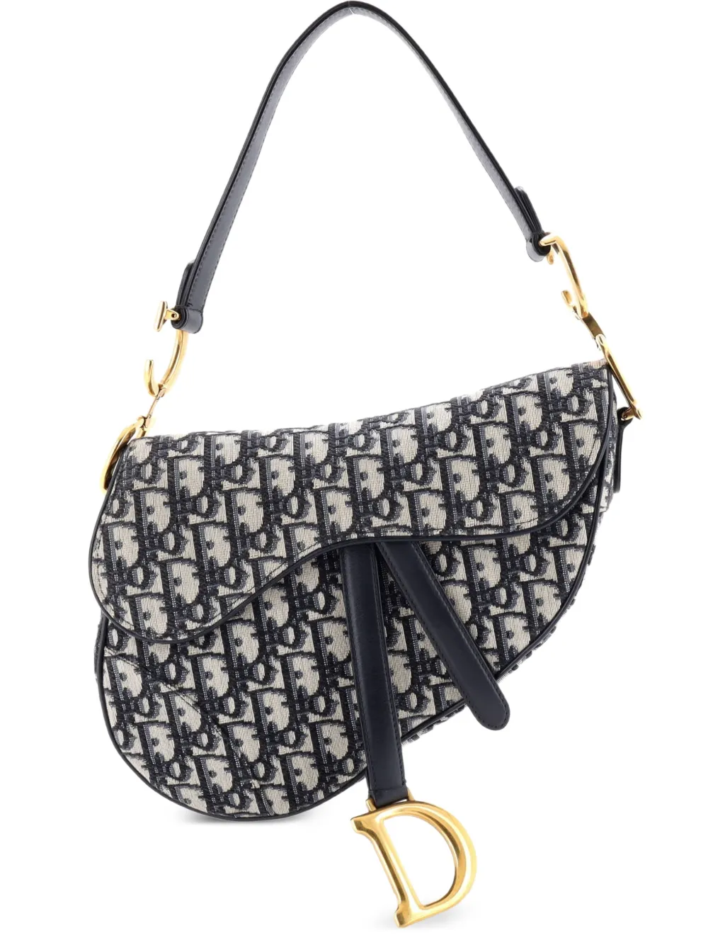 Christian Dior Pre-Owned Saddle Handbag Oblique Canvas Medium shoulder bag - Blu