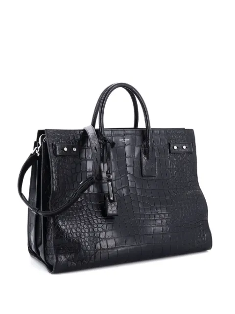 Saint Laurent Pre-Owned Sac de Jour Souple Bag Crocodile Embossed Leather Large tote bag