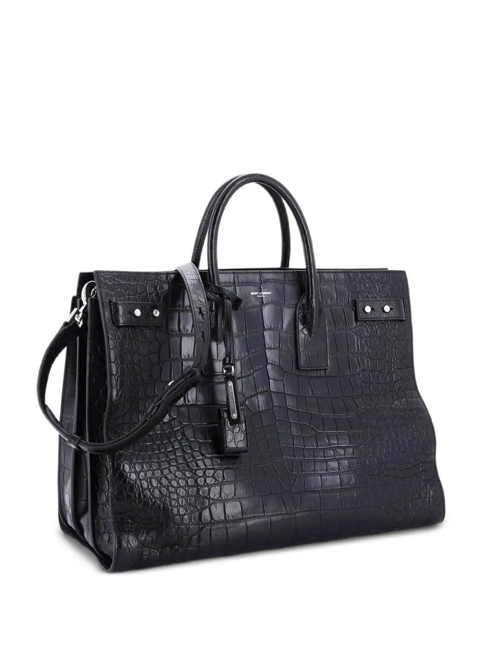 Saint Laurent Pre-Owned Sac de Jour Souple Bag Crocodile Embossed Leather Large tote bag - Schwarz
