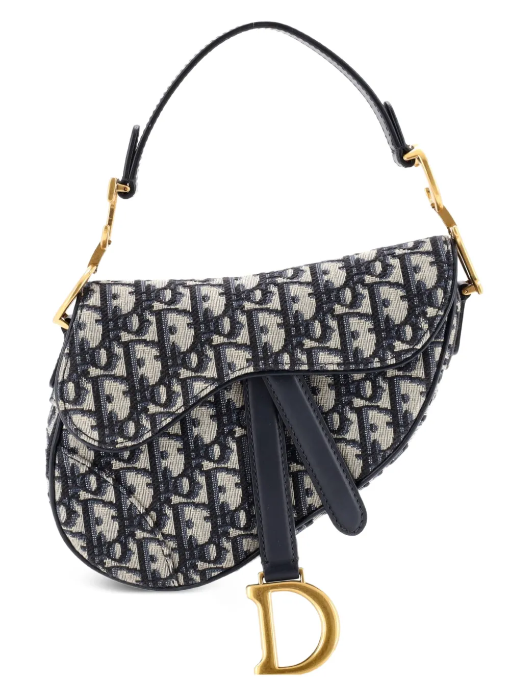 Christian Dior Pre-Owned Saddle Handbag Oblique Canvas Mini shoulder bag - Blu