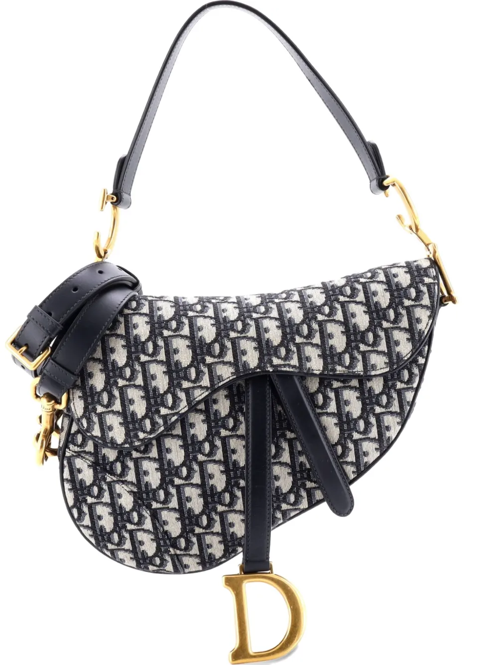 Christian Dior Pre-Owned Mittelgroße Strap Oblique Schultertasche aus Canvas - Blau