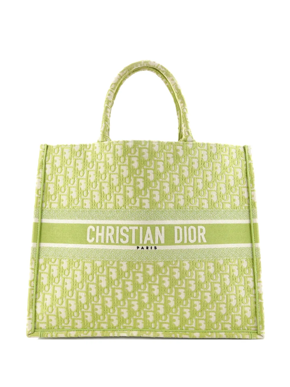 Christian Dior Pre-Owned Borsa tote Book Oblique grande in tela - Verde