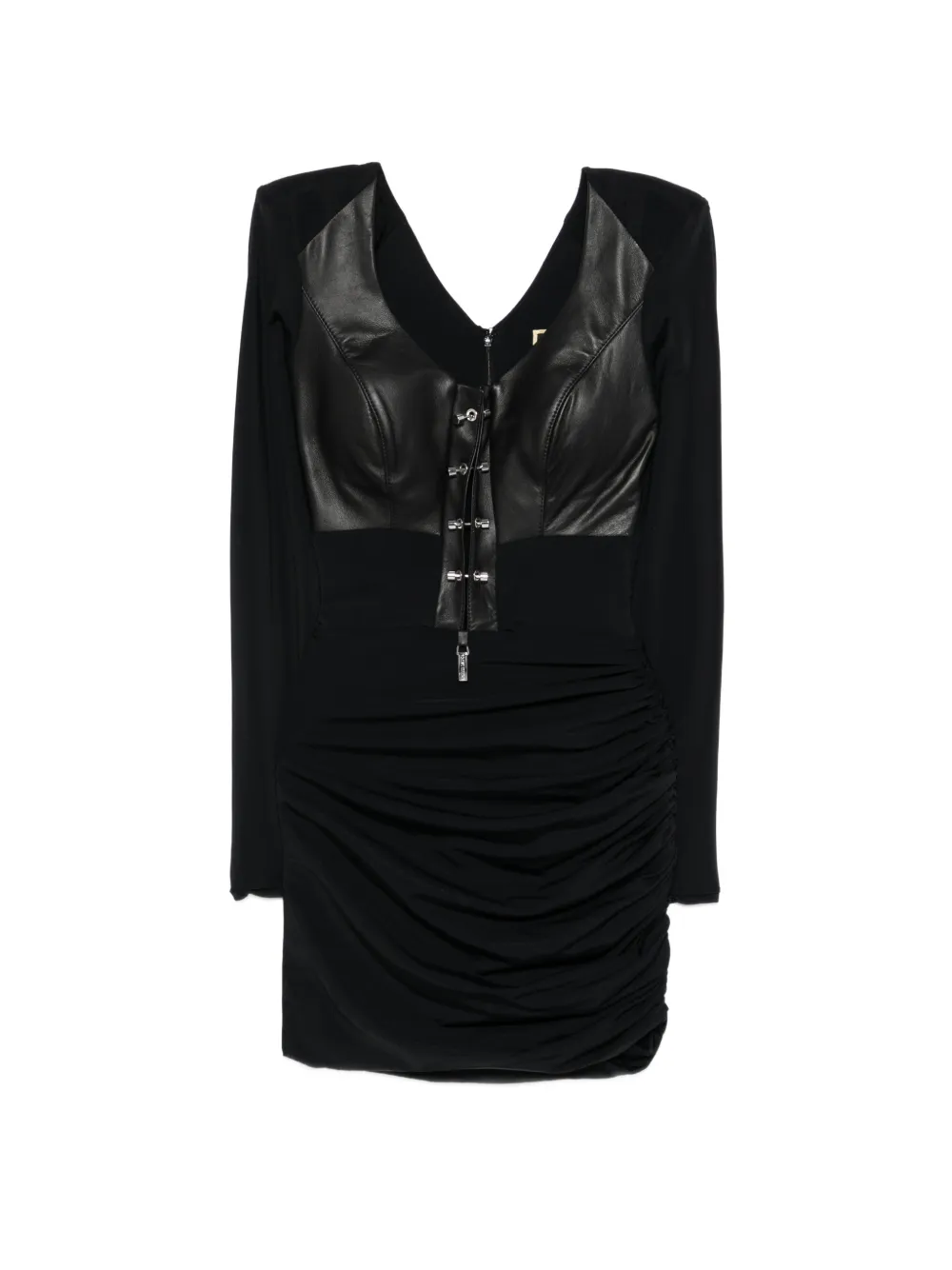 MITILIANE COUTURE Abito con inserto in pelle - Nero