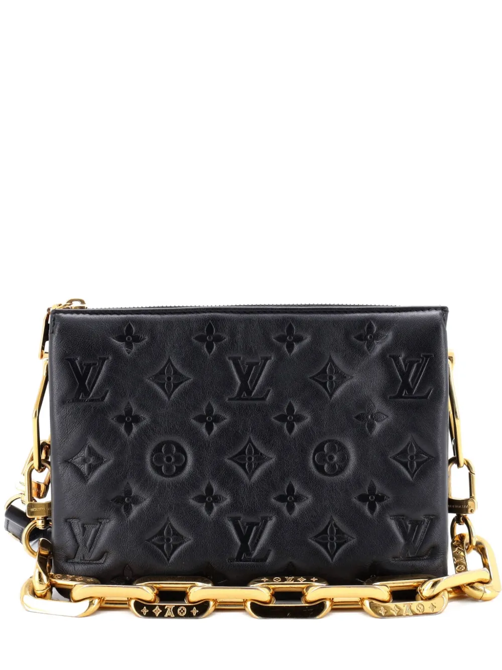 Louis Vuitton Pre-Owned Borsa a tracolla Coussin BB in pelle di agnello goffrata con monogramma - Nero