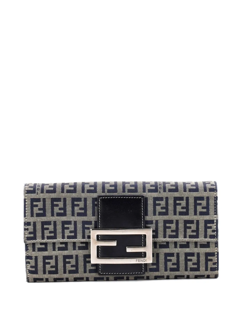 Fendi Pre-Owned Portafoglio continental FF piccolo in tela con motivo Zucchino - Nero