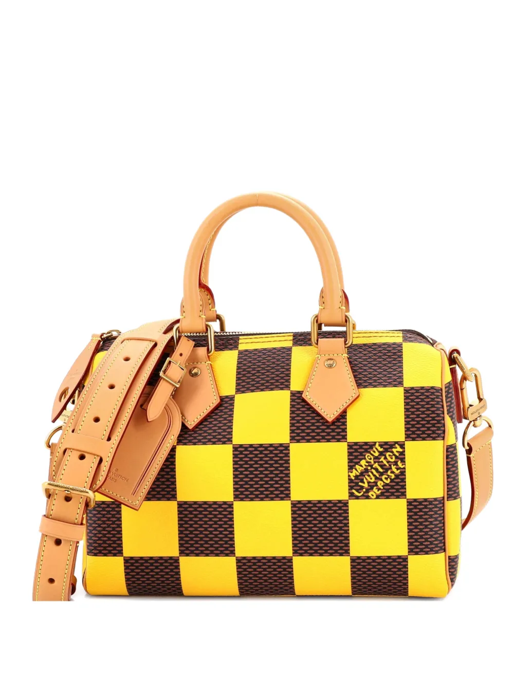 Louis Vuitton Pre-Owned Speedy Bandouliere Damier Pop Satchel 25cm - Gelb