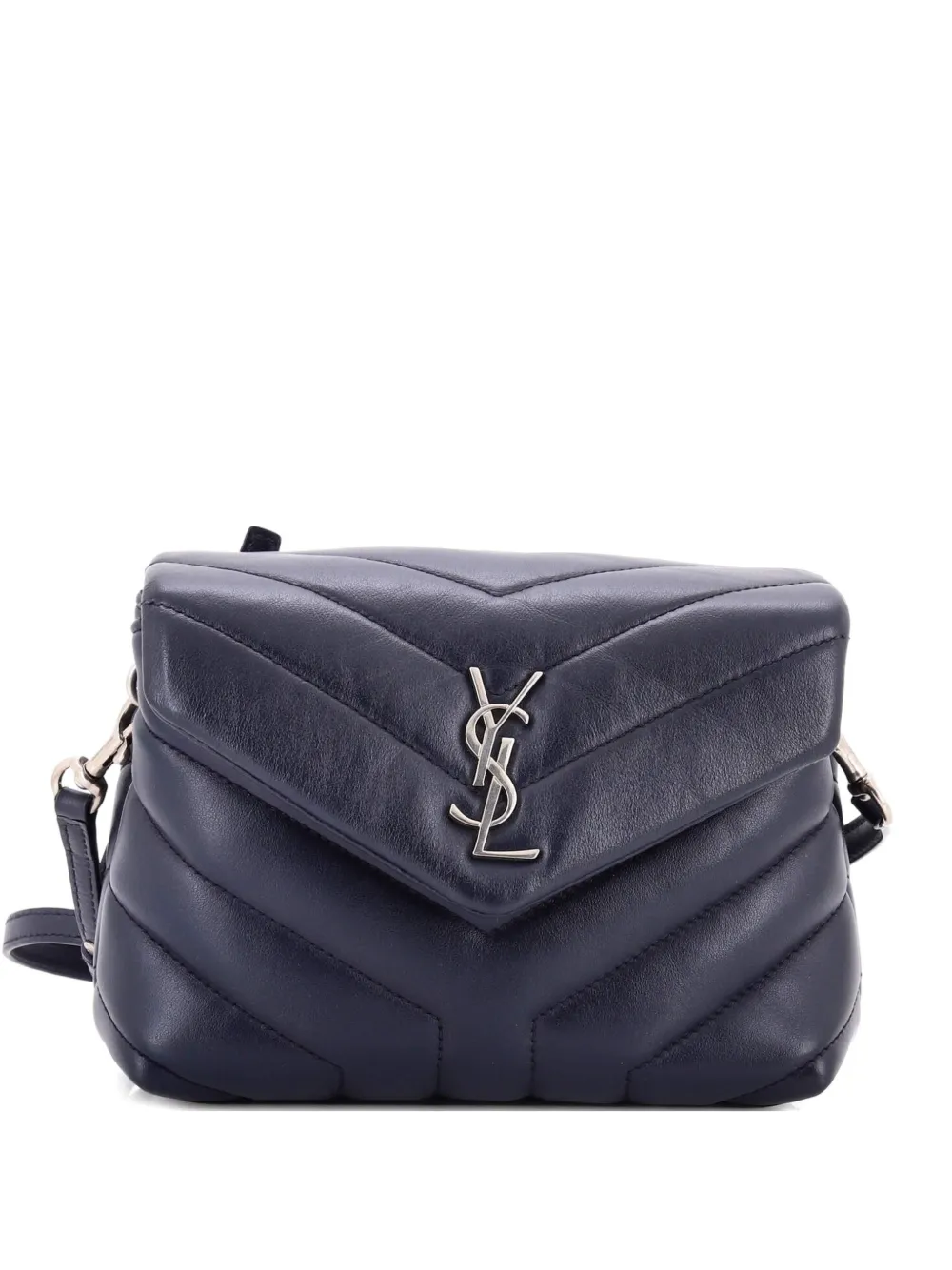 Saint Laurent Pre-Owned Borsa a tracolla Loulou in pelle matelassé con motivo chevron - Blu