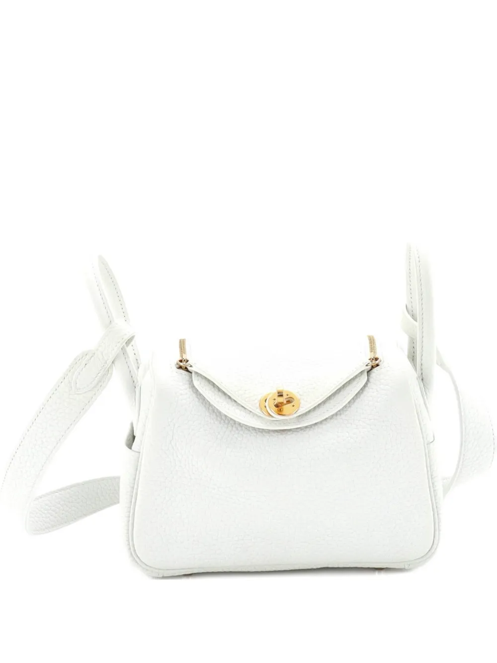 Hermès Pre-Owned Lindy Bag Clemence Mini crossbody bag - White