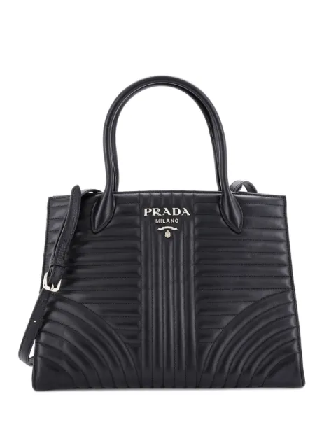 Prada Pre-Owned Convertible Open Diagramme Quilted Leather Medium tote bag