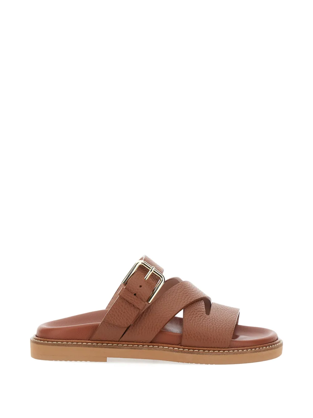 Pollini buckle-strap flat sandals - Marrone