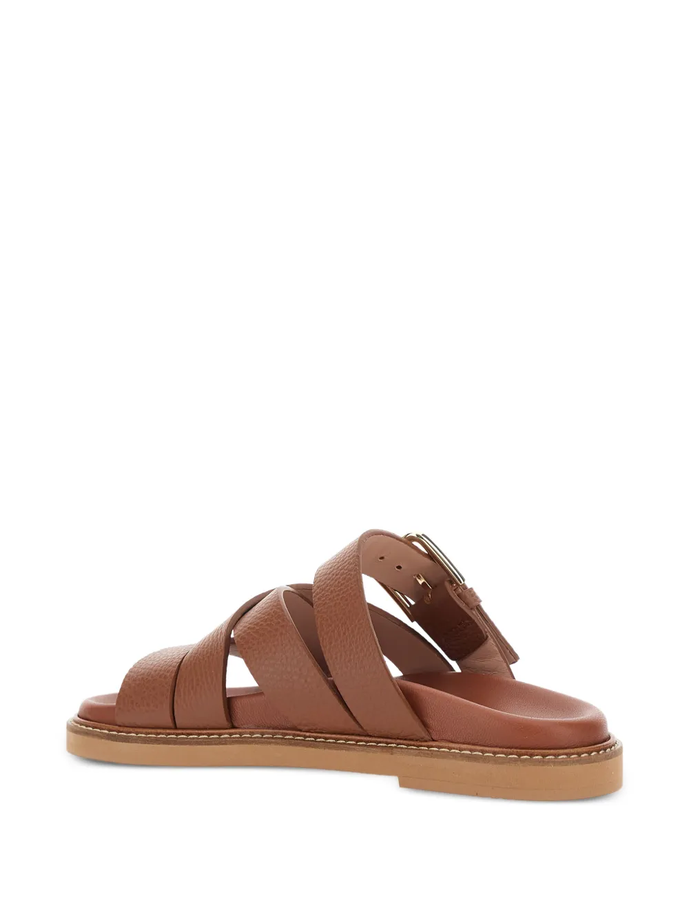 Pollini Platte sandalen met gespbandje Bruin