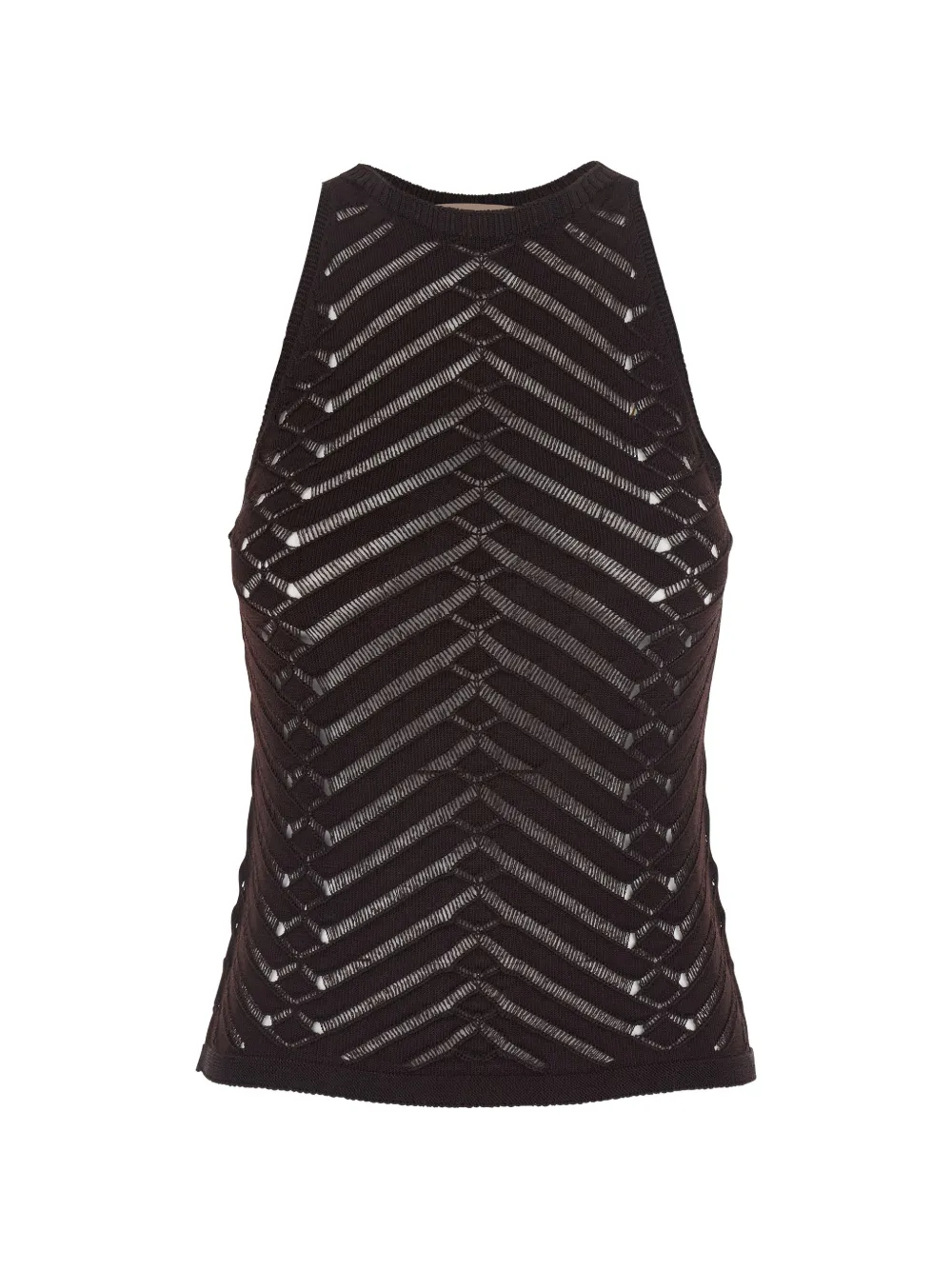 TWINSET open-work tank top - Marrone