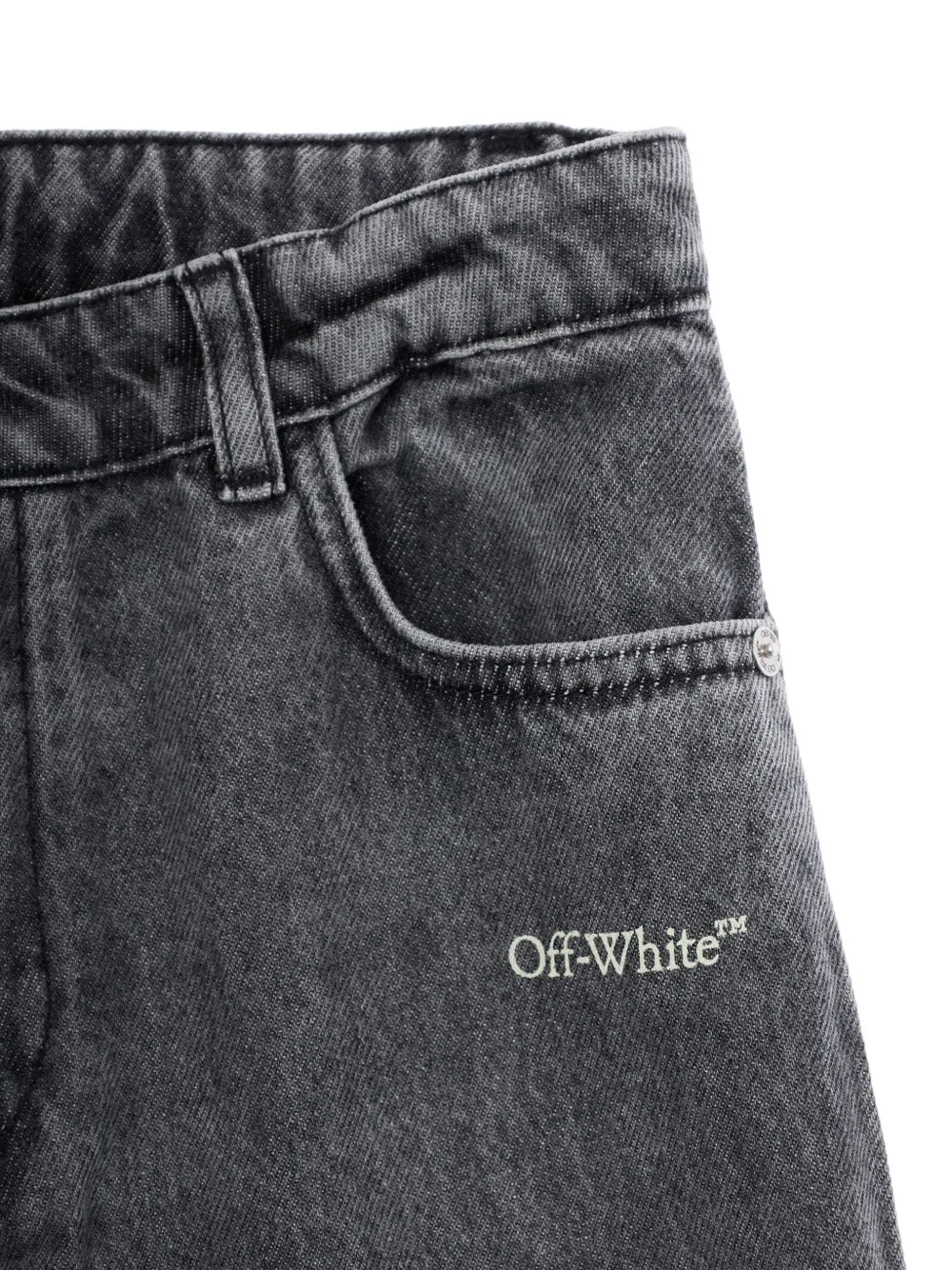 Diagonal-Stripe Straight-Leg Jeans