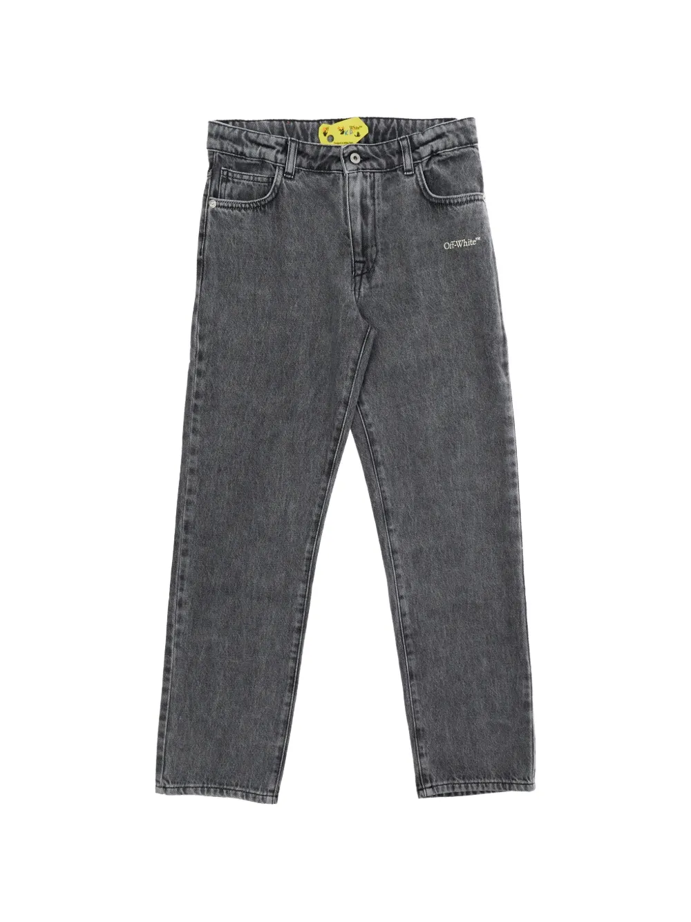 Off-White Kids diagonal-stripe straight-leg jeans - Nero