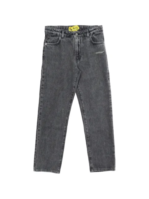 Off-White Kids diagonal-stripe straight-leg jeans