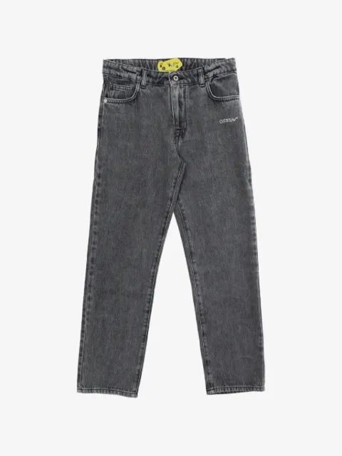 Off-White Kids diagonal-stripe straight-leg jeans