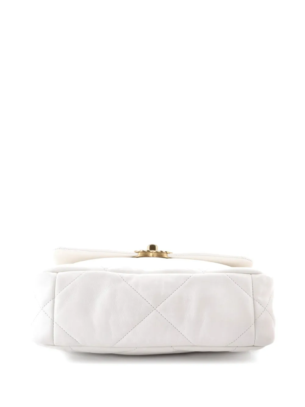 CHANEL Pre-Owned Borsa a tracolla 19 media in pelle trapuntata con battente - Bianco