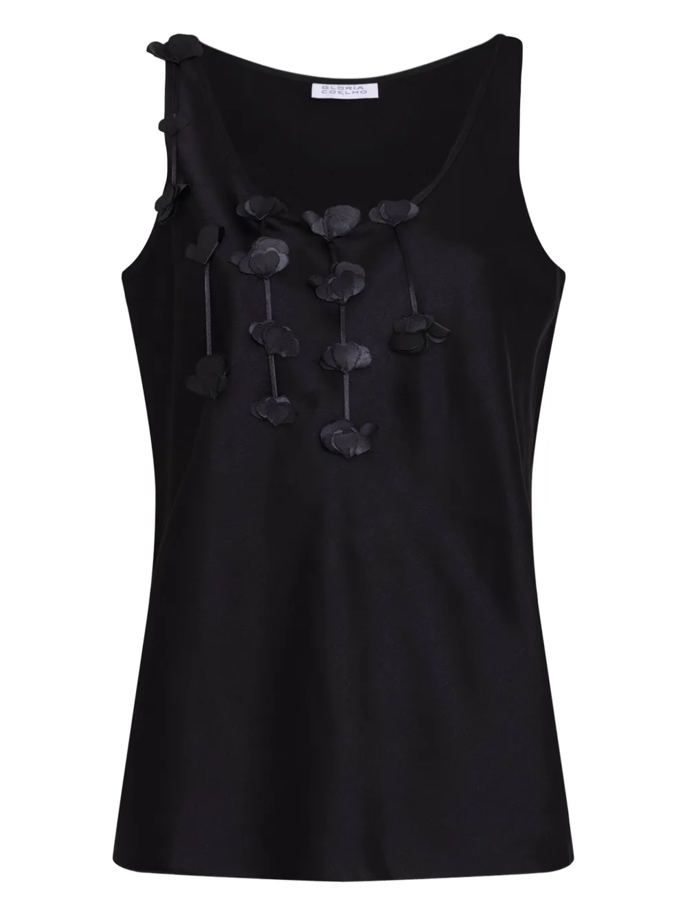 Gloria Coelho Blusa con dettaglio a fiori - Nero