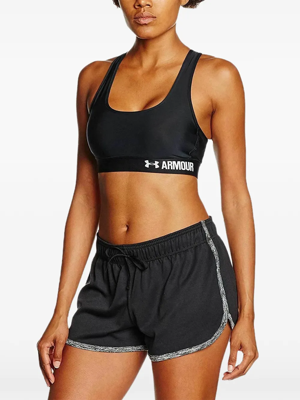  Under Armour Crossback Sports Logo Detail Bra - Black 