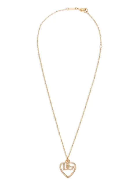 Dolce & Gabbana rhinestone-embellished heart-pendant necklace