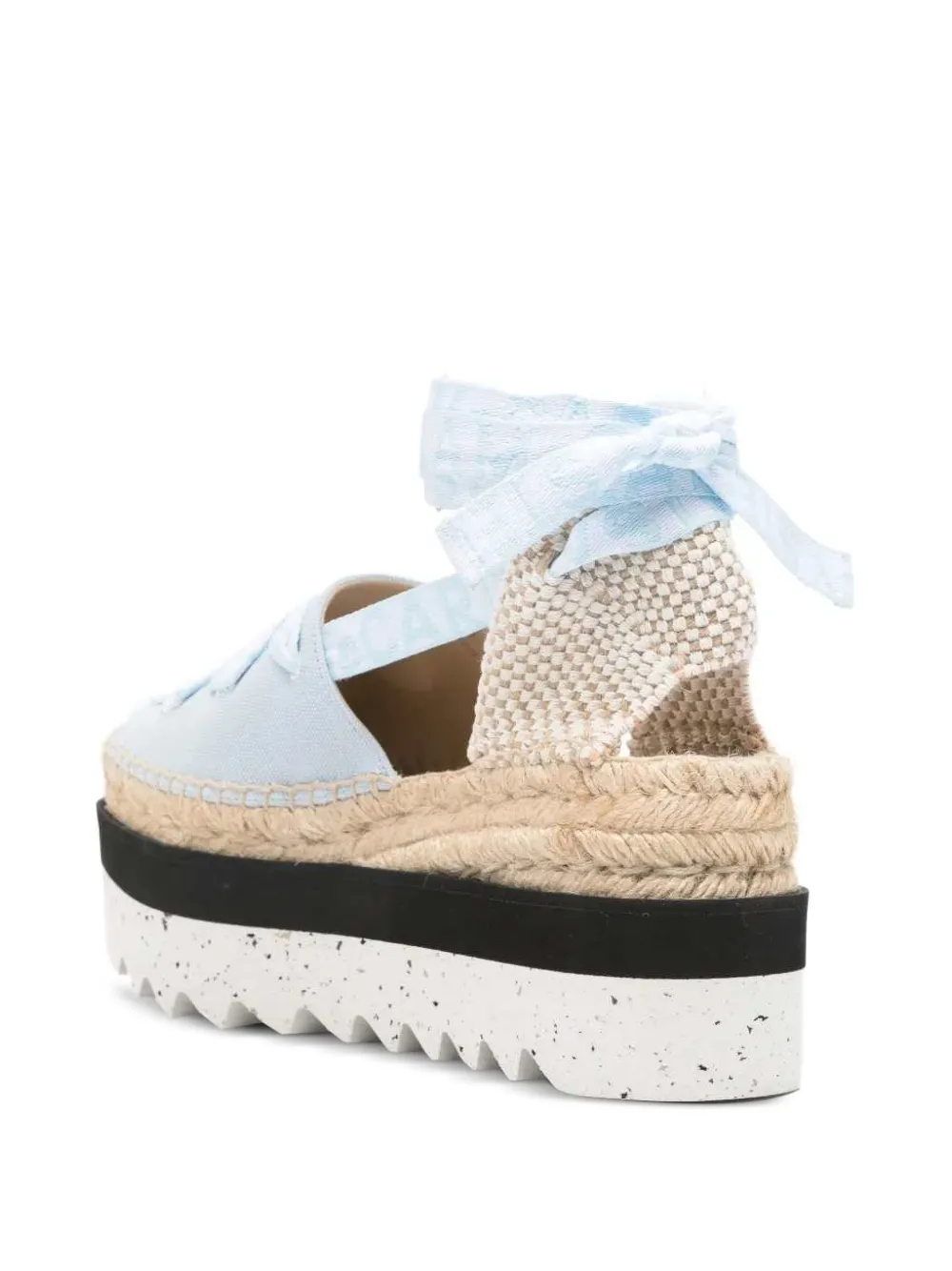 Stella McCartney platform ribbon espadrilles Blauw