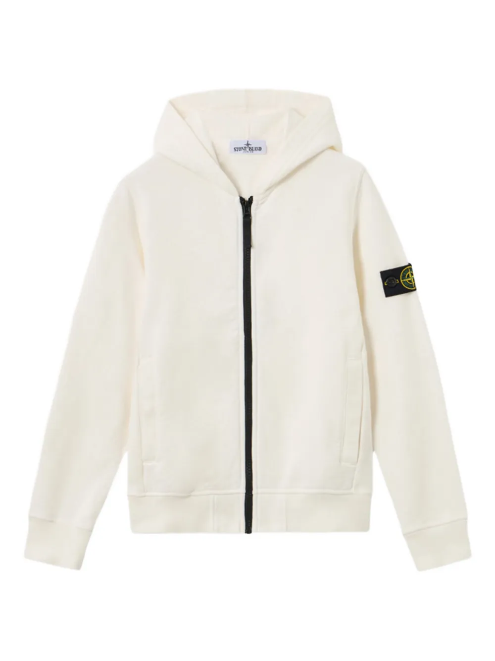 Stone Island Junior Compass-badge hoodie - Bianco