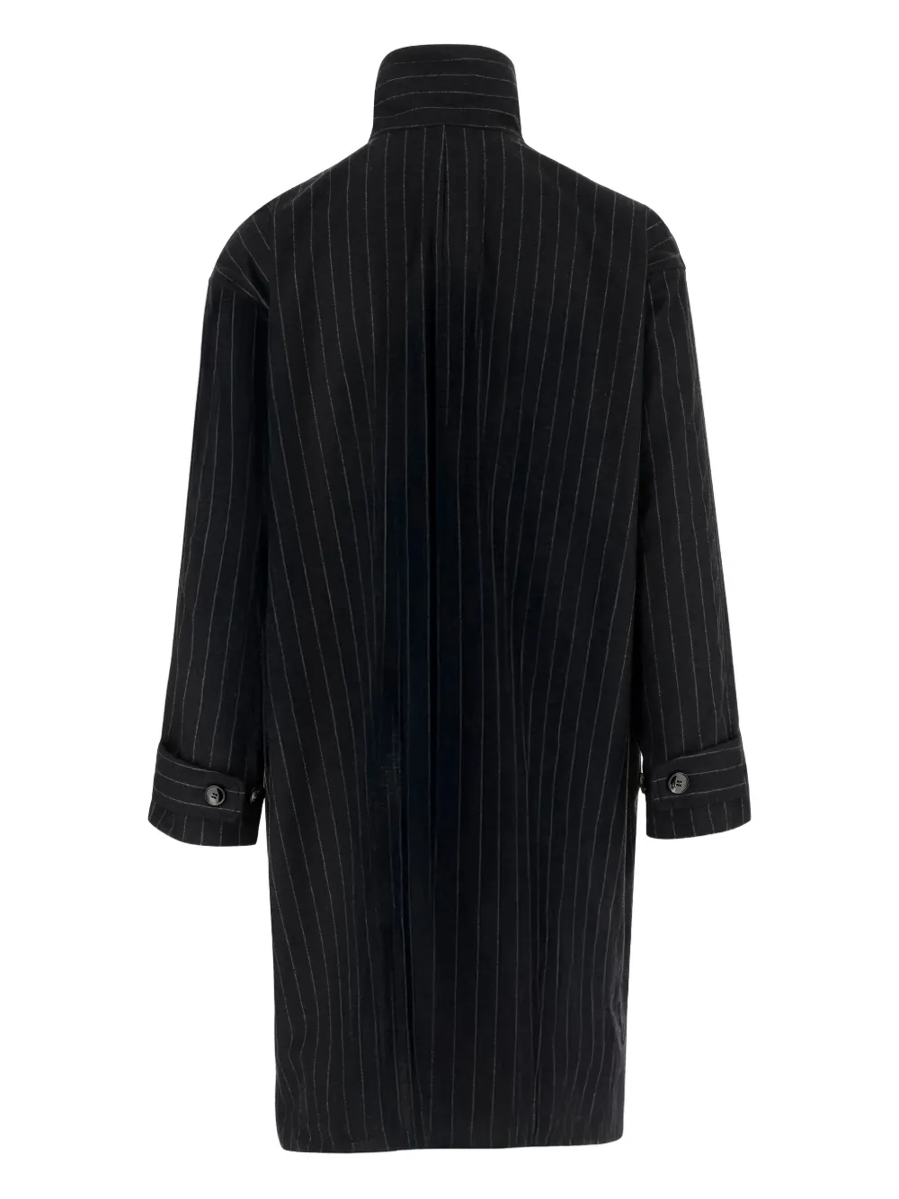 Giorgio Armani Gestreepte jas met hoge hals Grijs