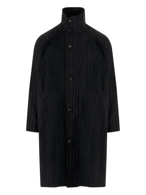Giorgio Armani high-neck striped coat
