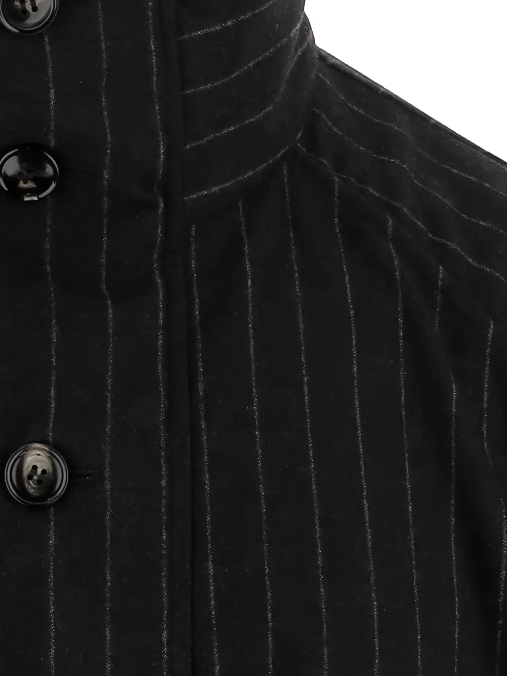Giorgio Armani Gestreepte jas met hoge hals Grijs