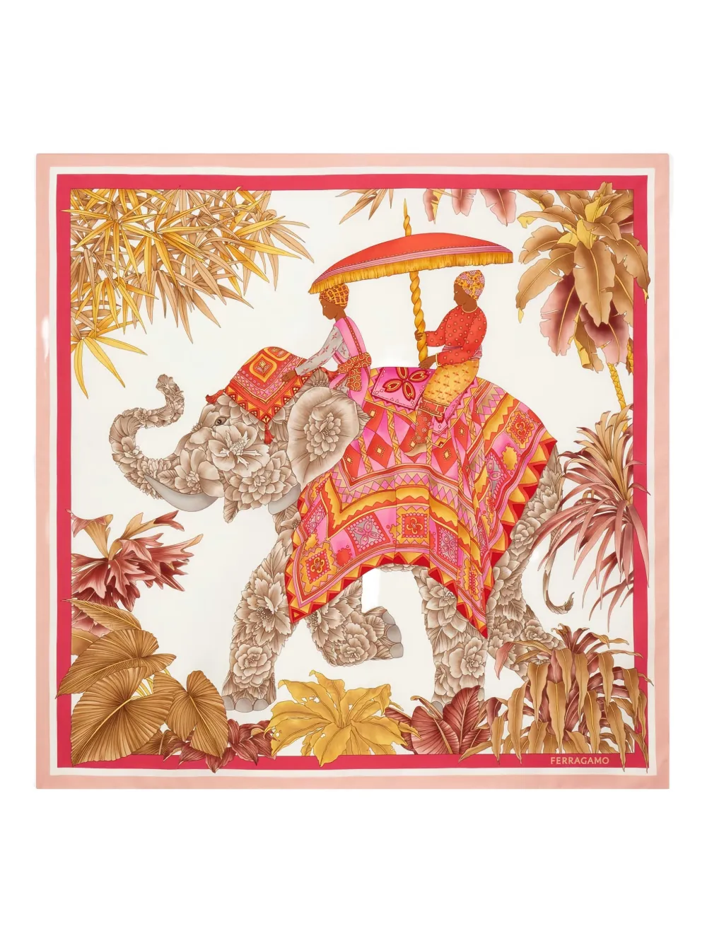 Ferragamo India-print square scarf - Toni neutri